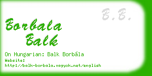 borbala balk business card